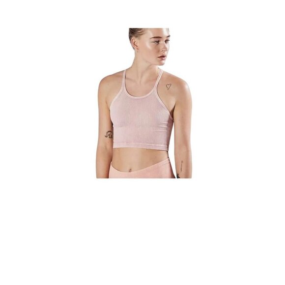 Free People Movement Woman’s Cropped Run Tank Soft Pink Size M/L - Picture 1 of 4
